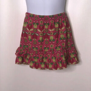 Hanna Andersson floral Tiered corduroy skirt